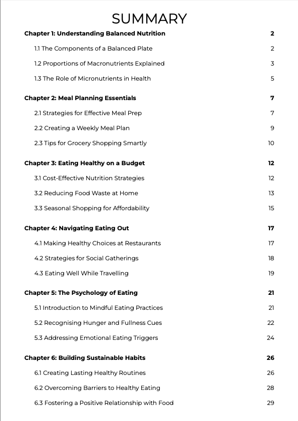 BUNDLE | Practical and Conscious Nutrition eBook | 5 Informative PDFs | 1 Excel Planner