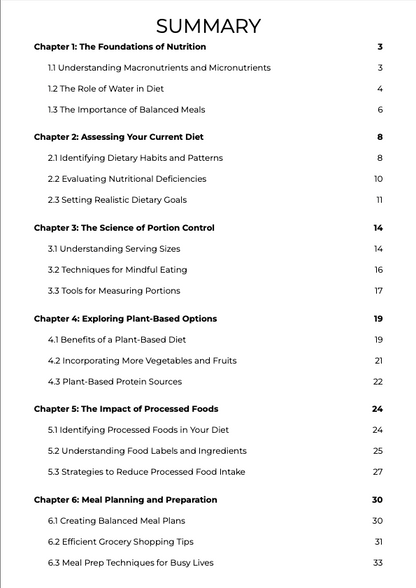 BUNDLE | 30 days to improve your diet eBook | 5 Informative PDFs | 5 Excel Planner