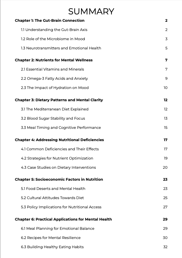 BUNDLE | Nutrition and Mental Health eBook | 5 Informative PDFs | 1 Excel Planner